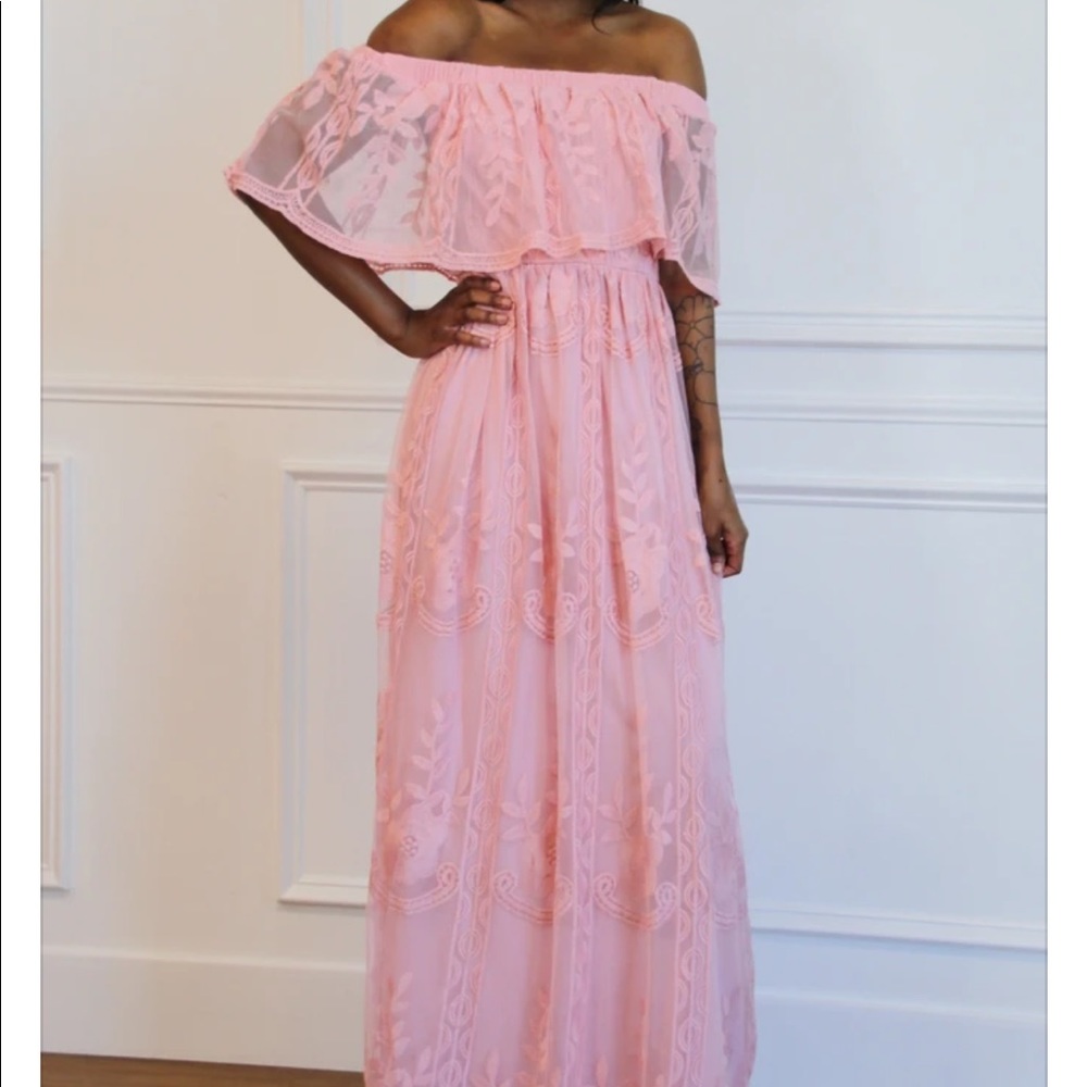 Pink Lace Maxi